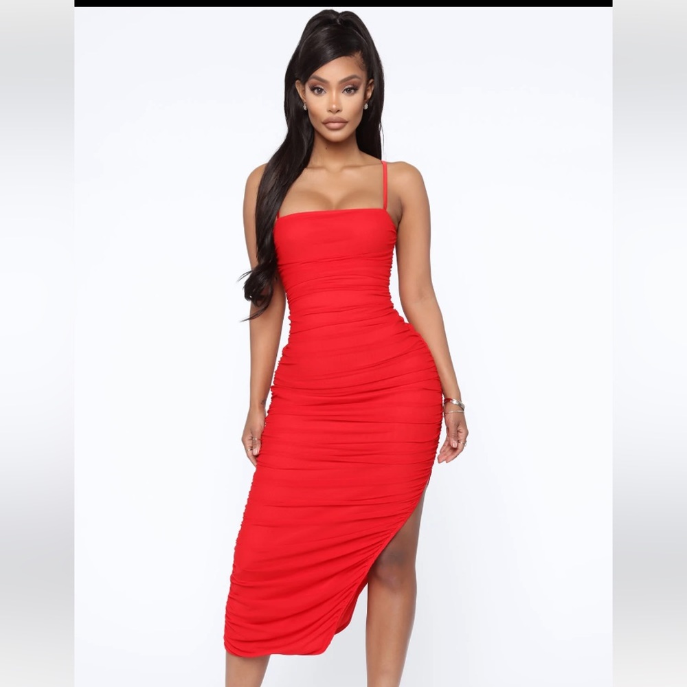 Feeling My Mesh Dress - Red